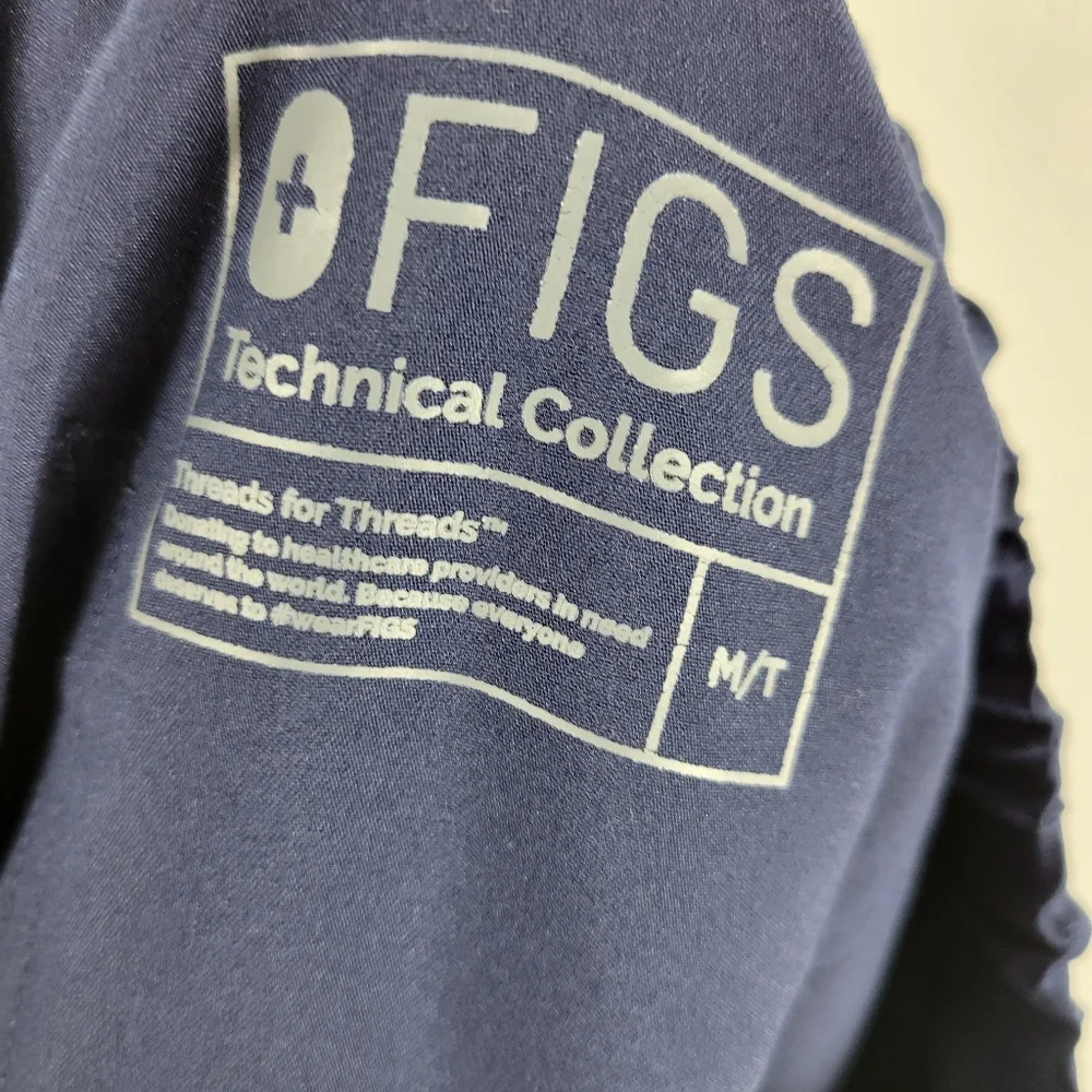 Figs Technical Collection Pull On Tie Waist Straight Leg Scrub Pants Tall - Picture 11 of 11